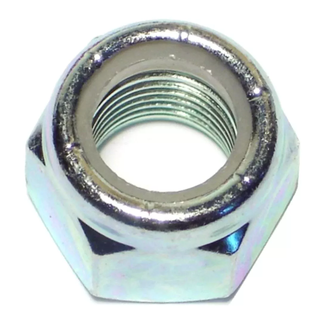 1/2"-20 Zinc Plated Grade 2 Steel Fine Thread Nylon Insert Lock Nuts