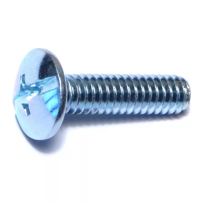 1/4"-20 x 1" Zinc Plated Steel Coarse Thread Combo Truss Head Machine Screws