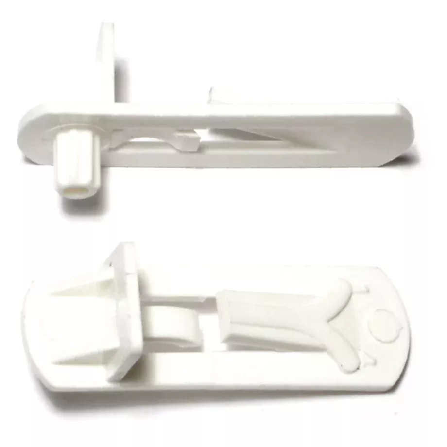 1/4" x 0.4" White Plastic Locking Shelf Supports