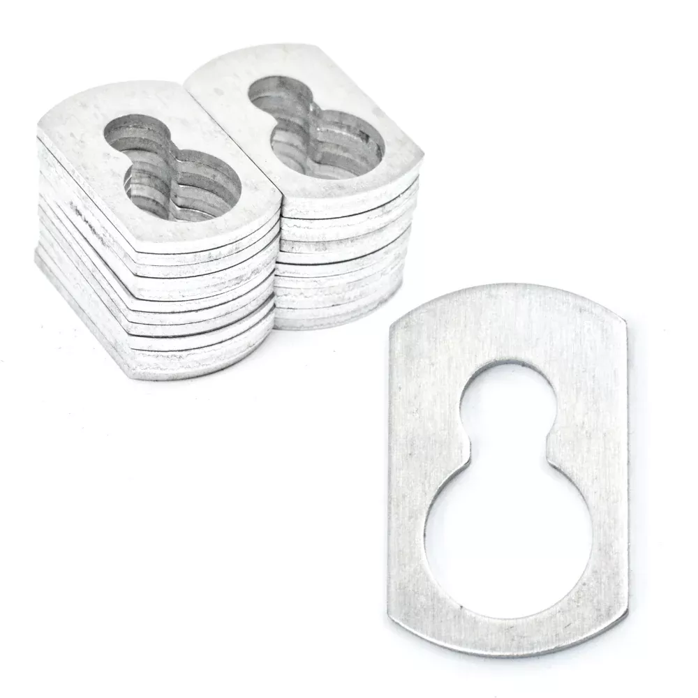 1/4" x 11/32" x 5/8" Aluminum Key Hole Washers for Hurricane Shutters