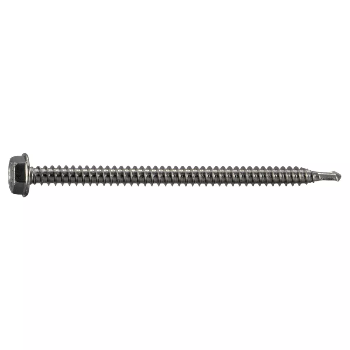 #10-14 x 3" 410 Stainless Steel Hex Washer Head Self-Drilling Screws