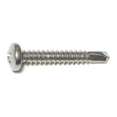 #10-16 x 1-1/4" 410 Stainless Steel Phillips Pan Head Self-Drilling Screws