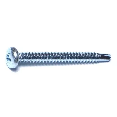 #10-16 x 2" Zinc Plated Steel Phillips Pan Head Self-Drilling Screws