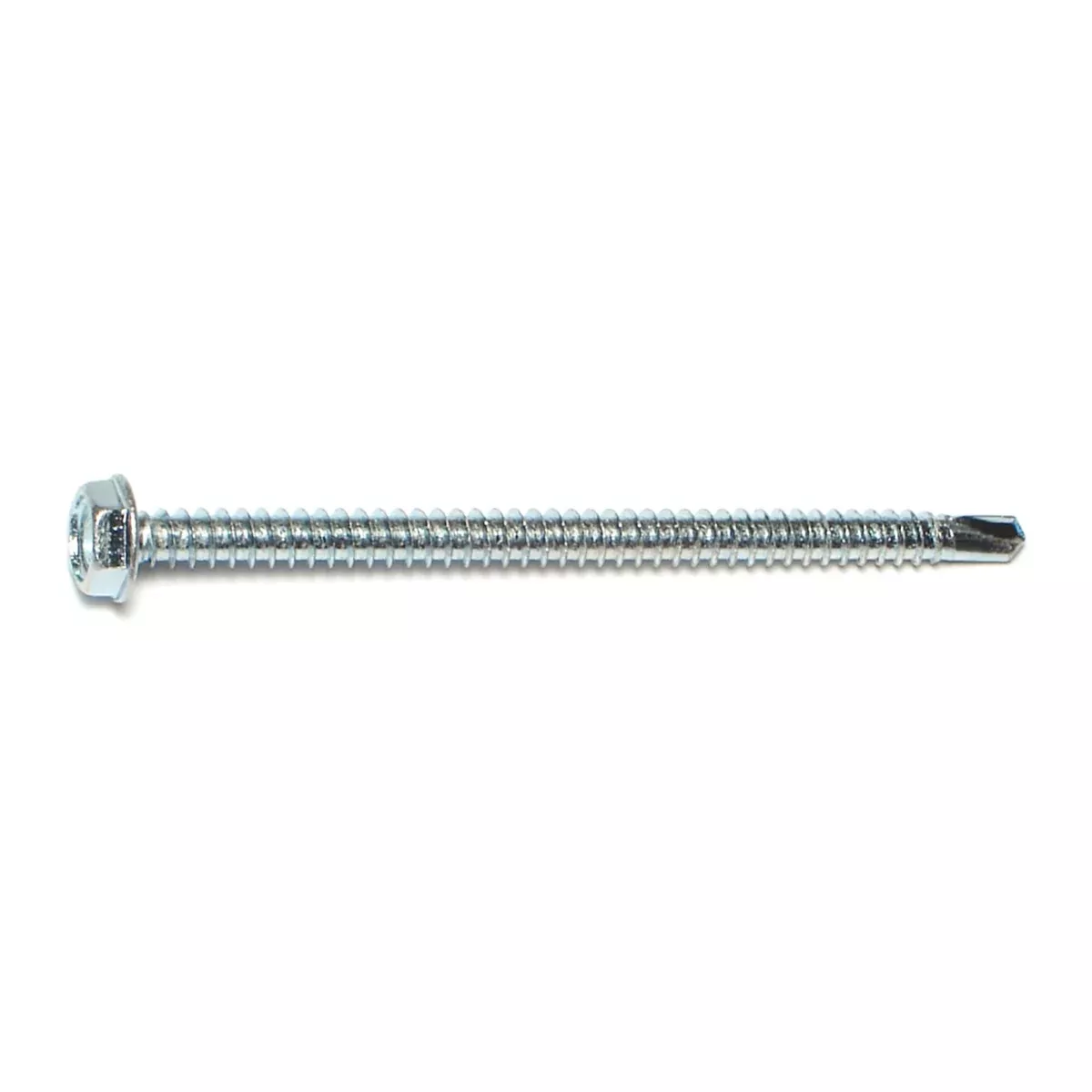 #10-16 x 3" Zinc Plated Steel Hex Washer Head Self-Drilling Screws
