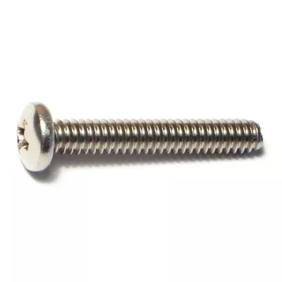 #10-24 x 1-1/4" 18-8 Stainless Steel Coarse Thread Phillips Pan Head Machine Screws