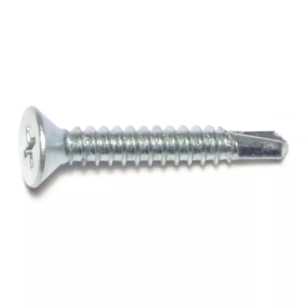 #10-24 x 1-1/4" Zinc Plated Steel Fine Thread Phillips Wafer Head Self-Drilling Screws