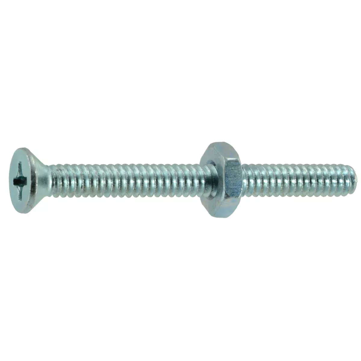 #10-24 x 2" Zinc Plated Steel Coarse Thread Phillips Flat Head Machine Screws
