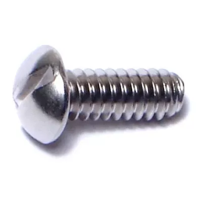 #10-32 x 1/2" 18-8 Stainless Slotted Round Machine Screws (100 pcs.)
