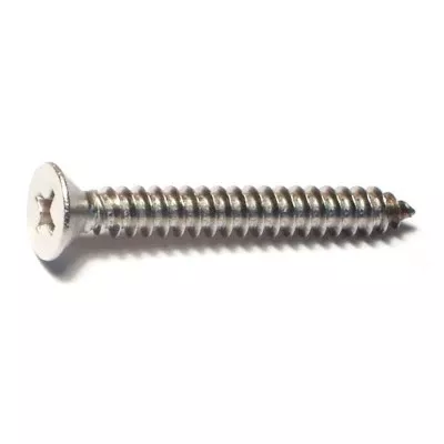 #10 x 1-1/2" 18-8 Stainless Steel Phillips Flat Head Sheet Metal Screws