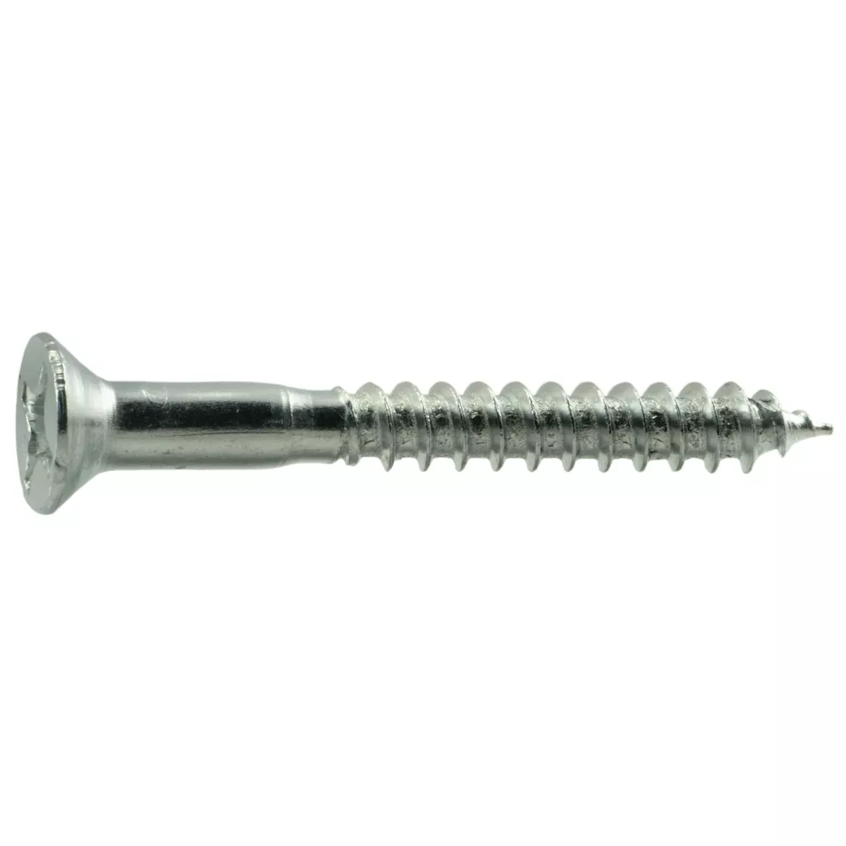 #10 x 1-3/4" Zinc Plated Steel Phillips Flat Head Wood Screws