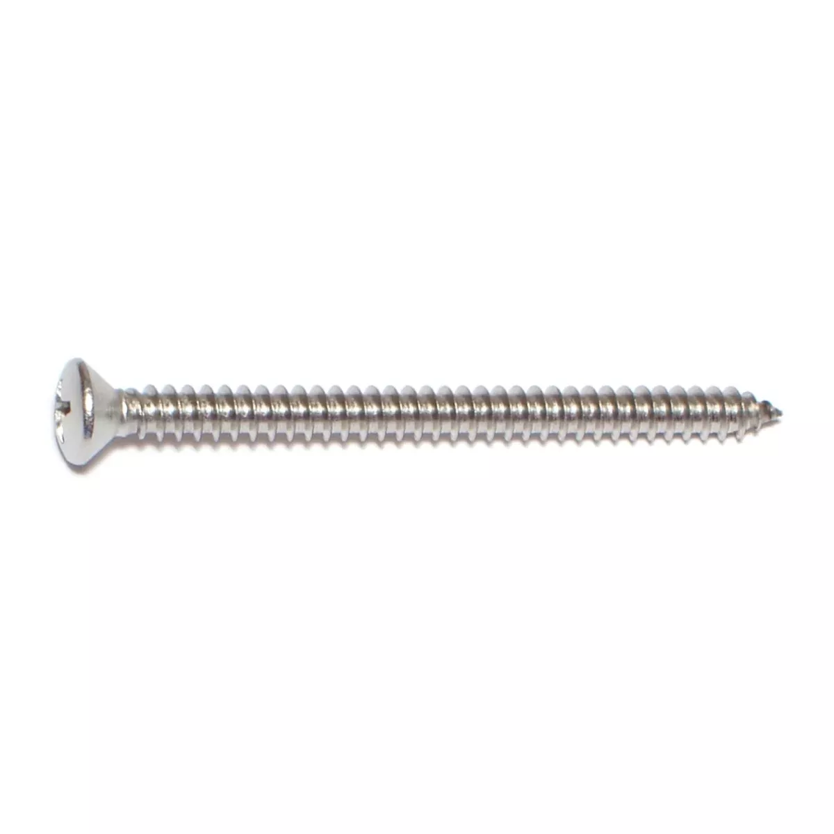 #10 x 2-1/2" 18-8 Stainless Steel Phillips Oval Head Sheet Metal Screws