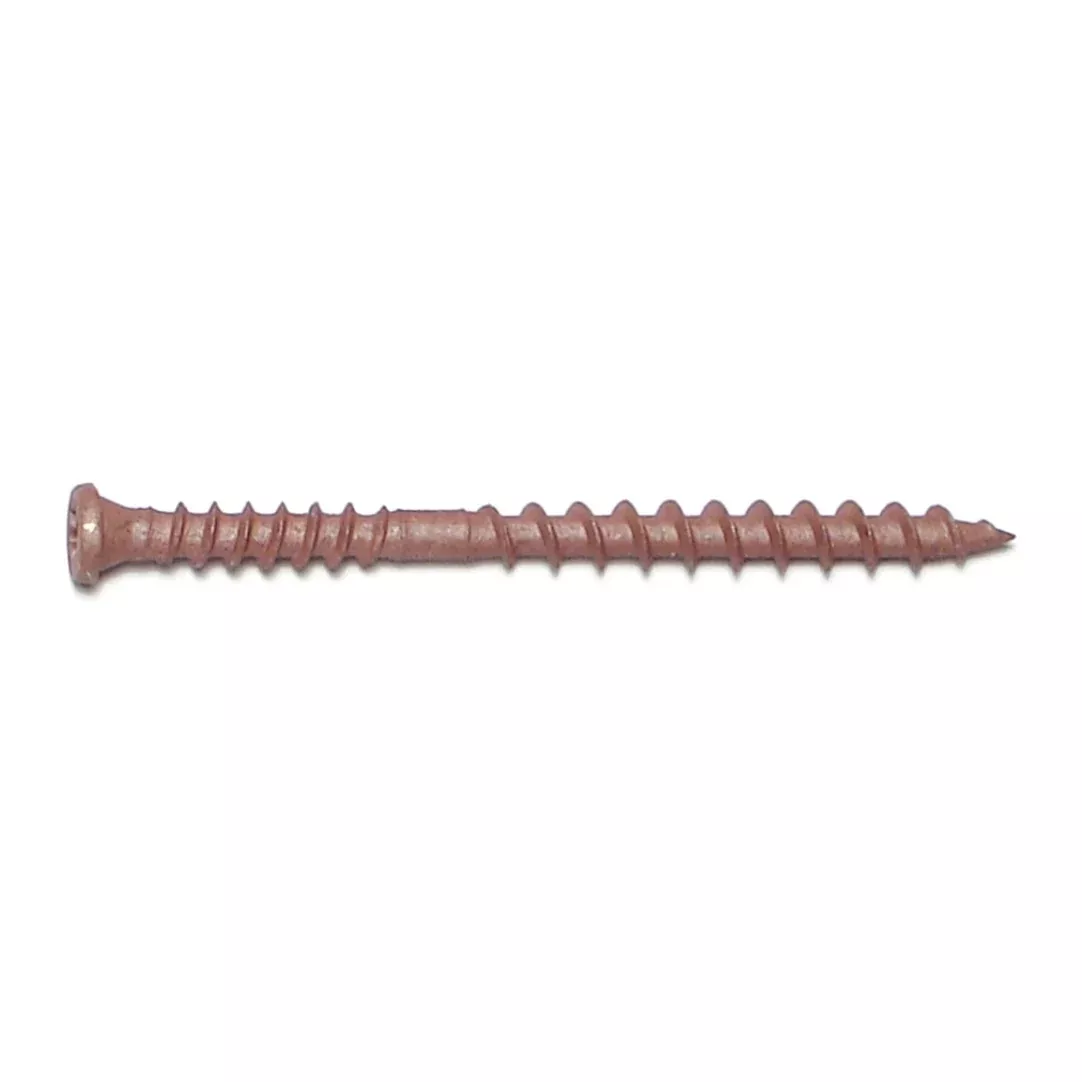 #10 x 2-1/2" Redwood Colored Ruspert Coated Steel Composite Star Drive Pan Head Deck Screws