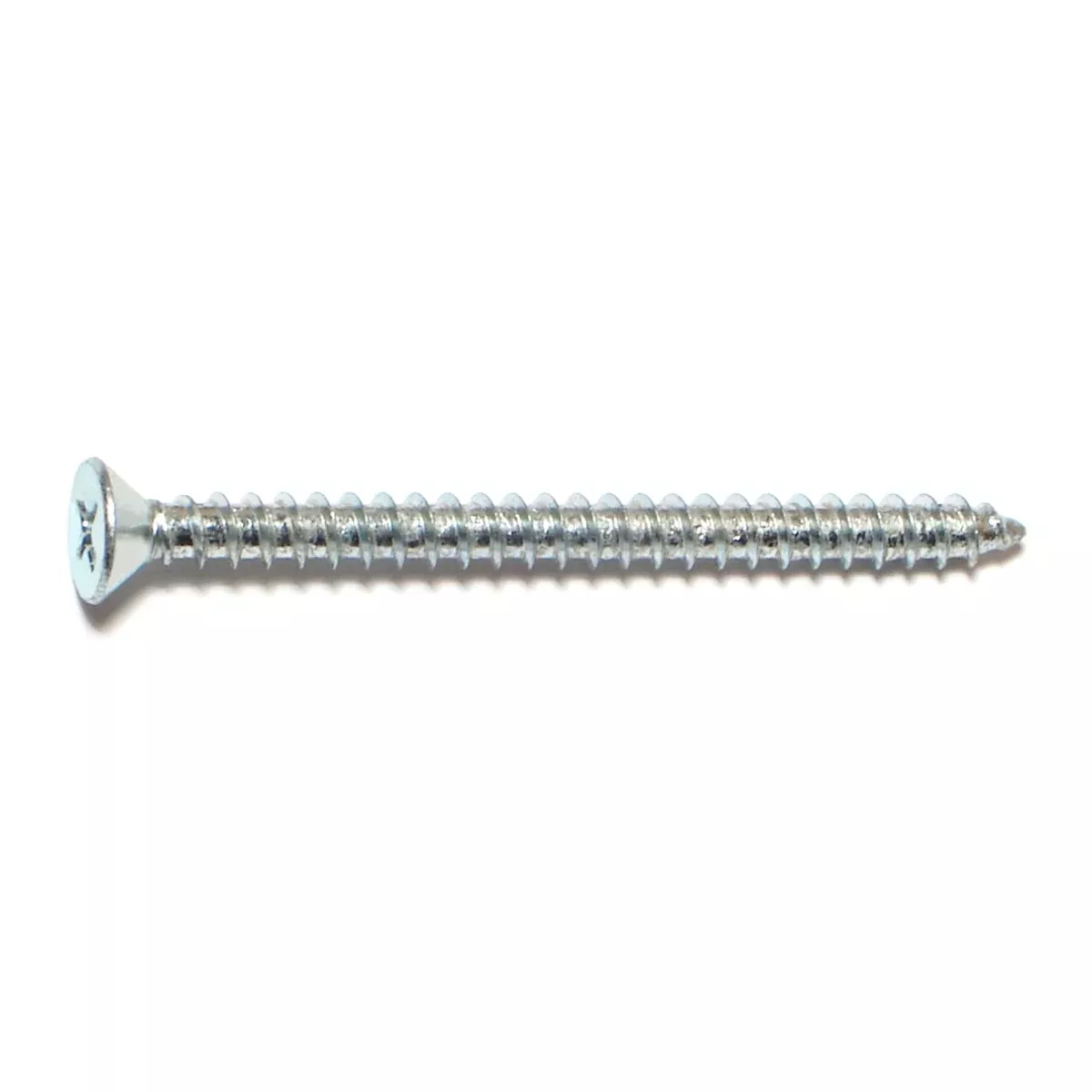 #10 x 2-1/2" Zinc Plated Steel Phillips Flat Head Sheet Metal Screws