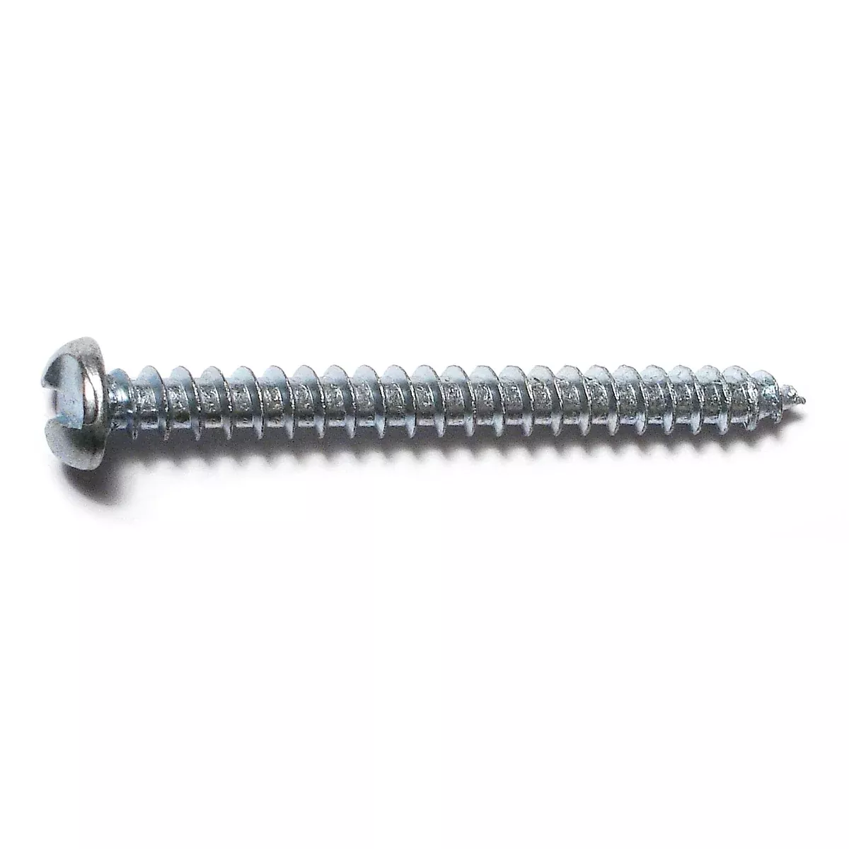 #10 x 2" Zinc Plated Steel One-Way Slotted Pan Head Sheet Metal Screws