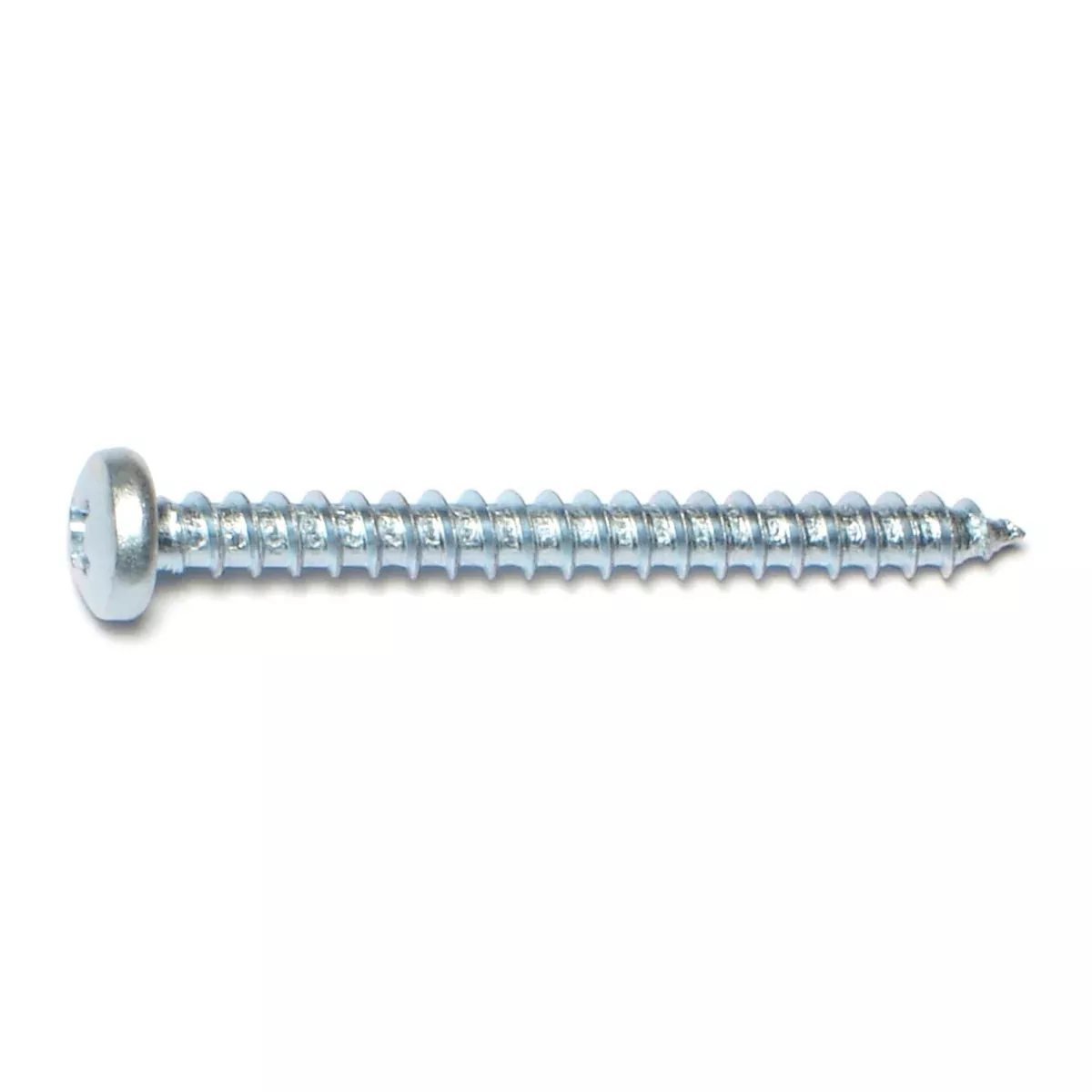#10 x 2" Zinc Plated Steel Phillips Pan Head Sheet Metal Screws