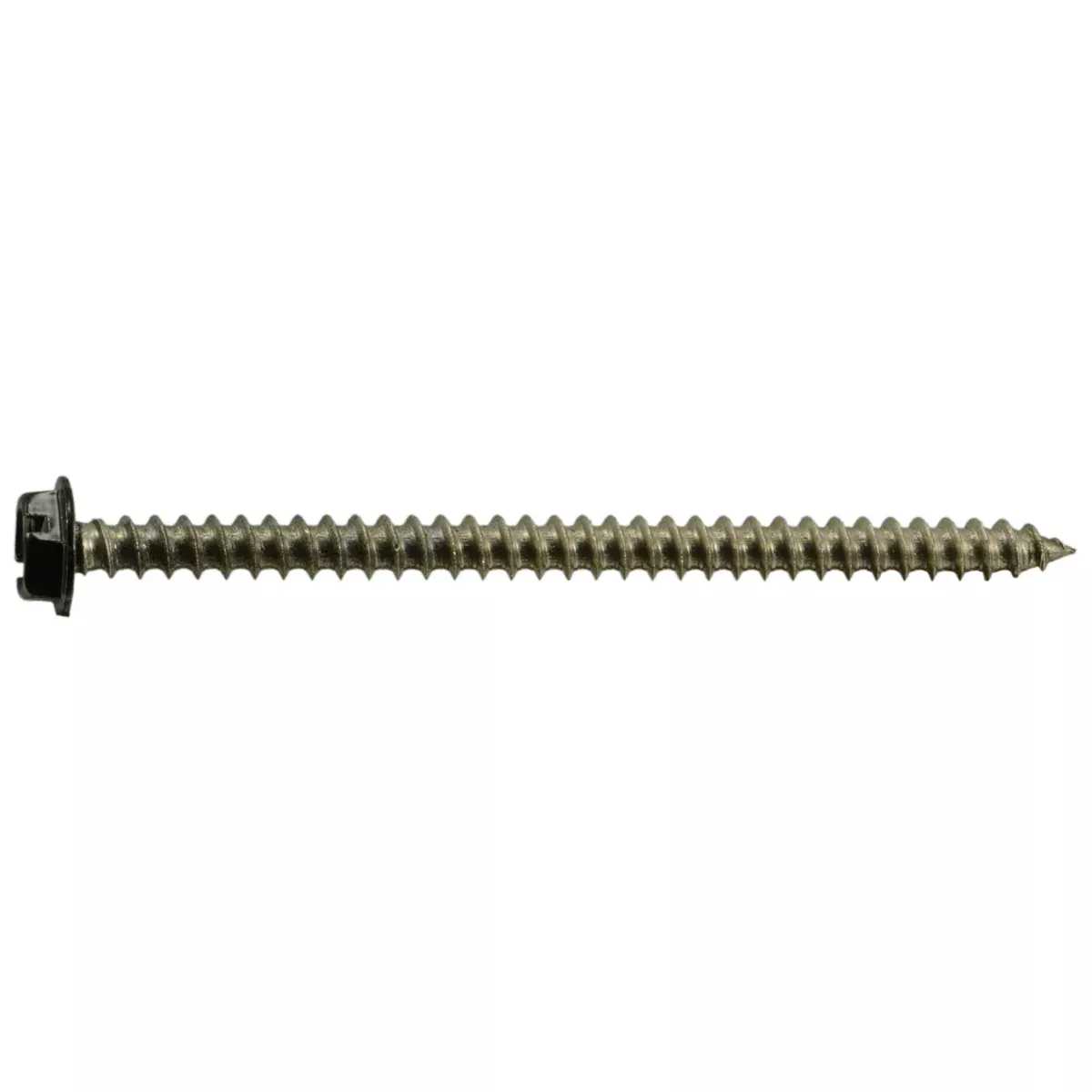 #10 x 3" Black Painted 18-8 Stainless Steel Hex Washer Head Sheet Metal Screws
