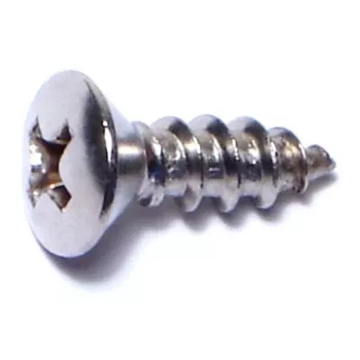 #10 x 5/8" 18-8 Stainless Phillips Oval Sheet Metal Screws (100 pcs.)