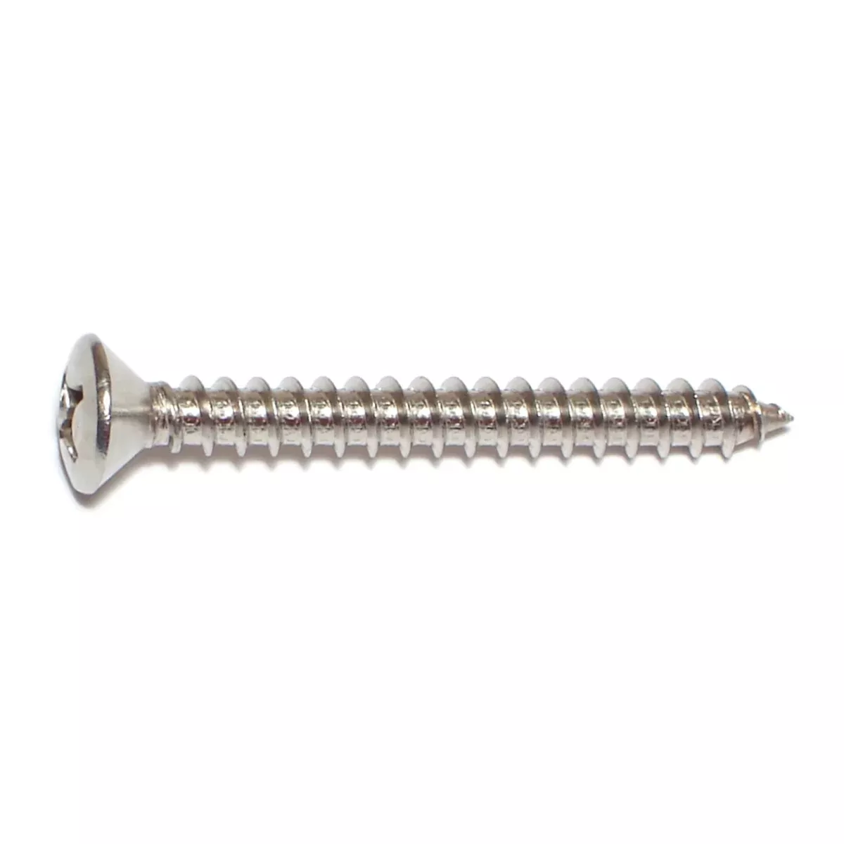 #12 x 2" 18-8 Stainless Steel Phillips Oval Head Sheet Metal Screws