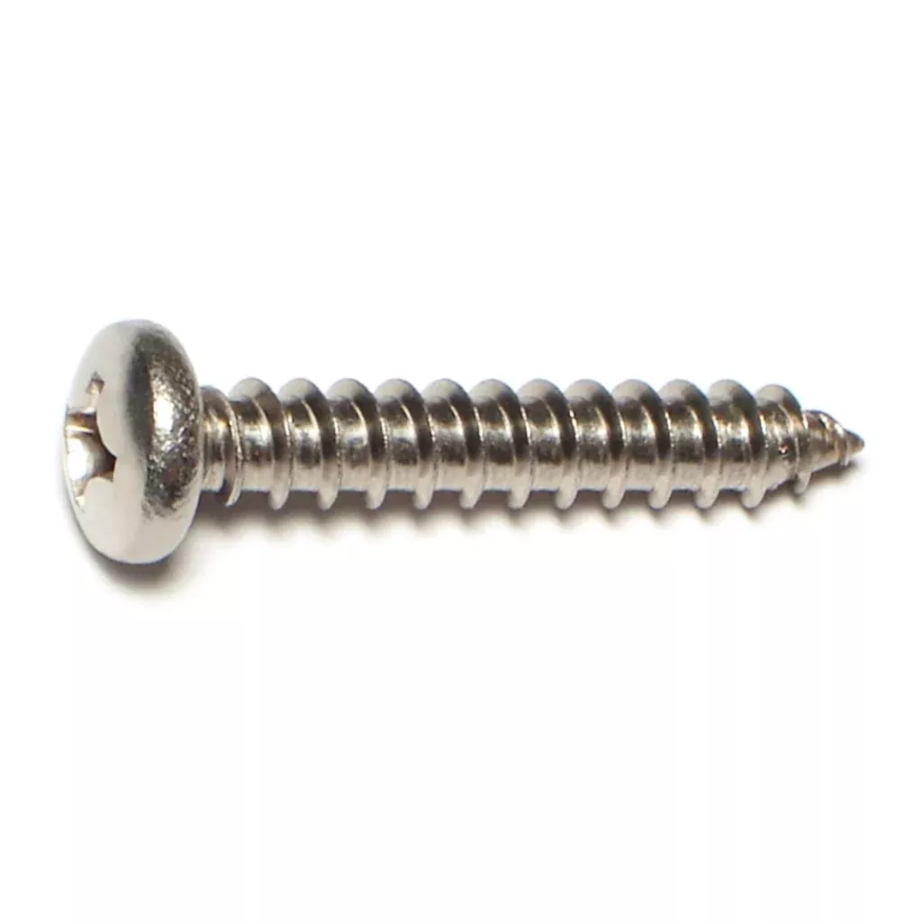 #14 x 1-1/2" 18-8 Stainless Steel Phillips Pan Head Sheet Metal Screws