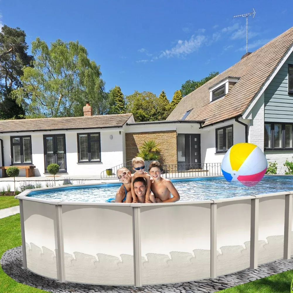 18' x 33' x 54" Oval Saltwater Resin Guard HybridPool