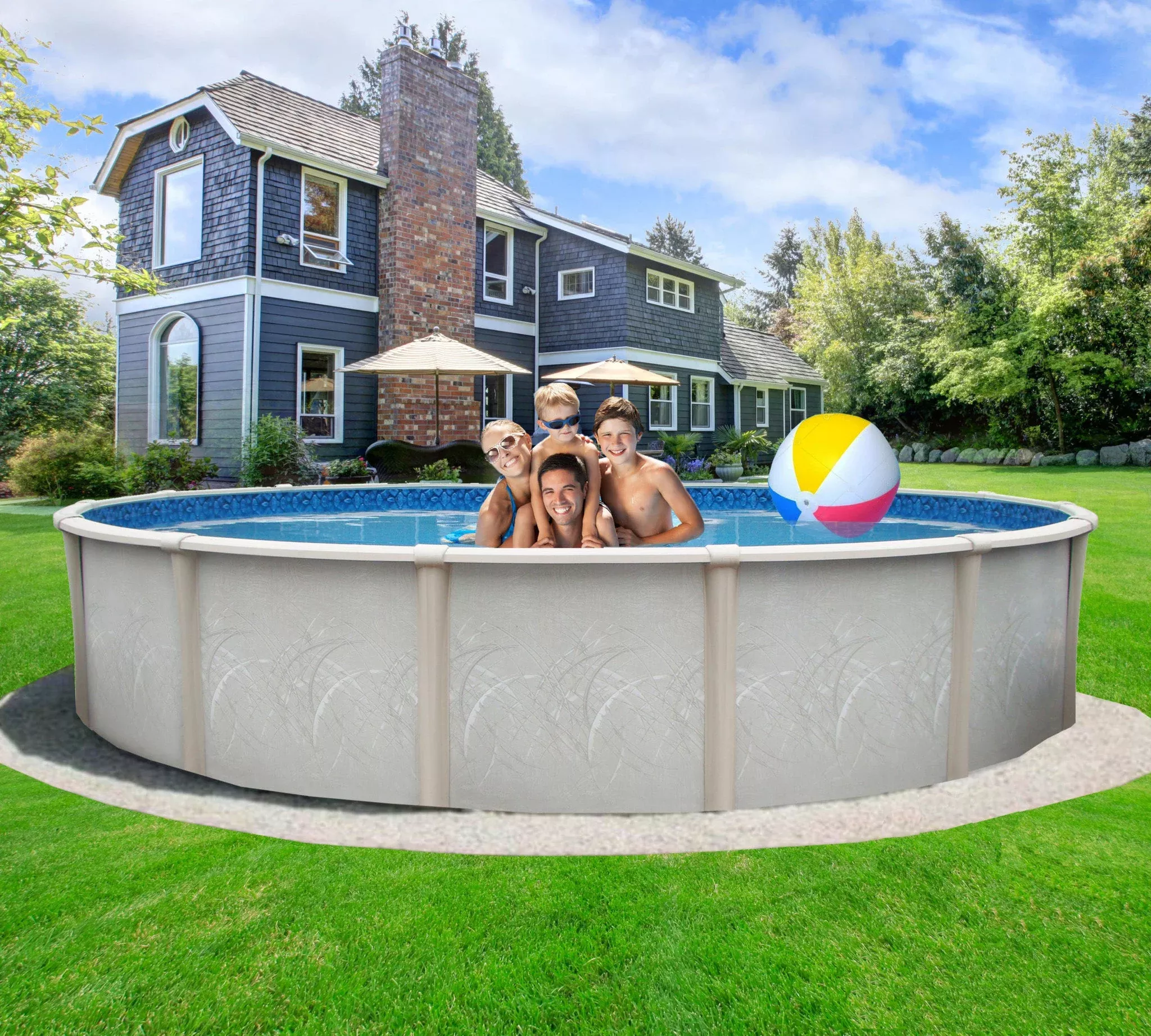 24' X 52" Round Saltwater Friendly Resin Frame Above Ground Freedom Pool