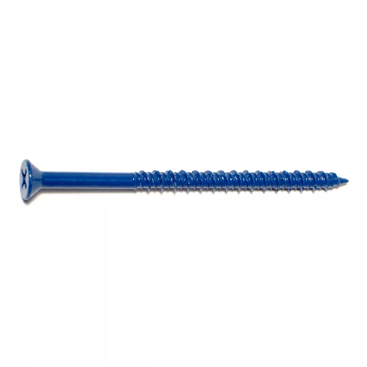 3/16" x 3-1/4" Blue Ruspert Coated Steel Phillips Flat Head Masonry Screws