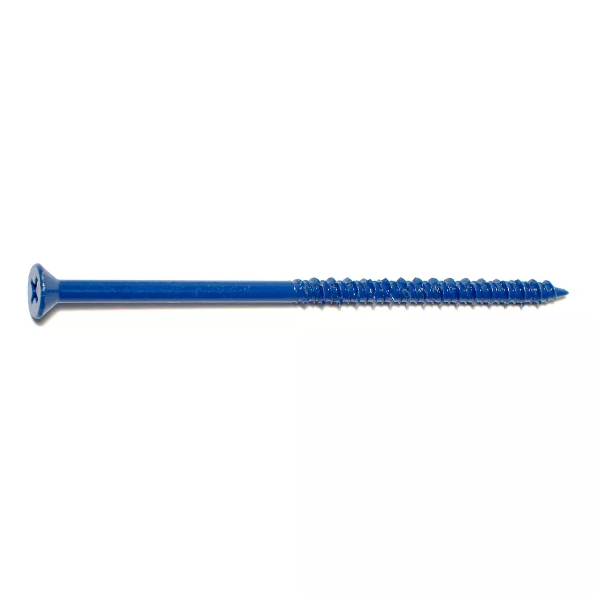 3/16" x 4" Blue Ruspert Coated Steel Phillips Flat Head Masonry Screws