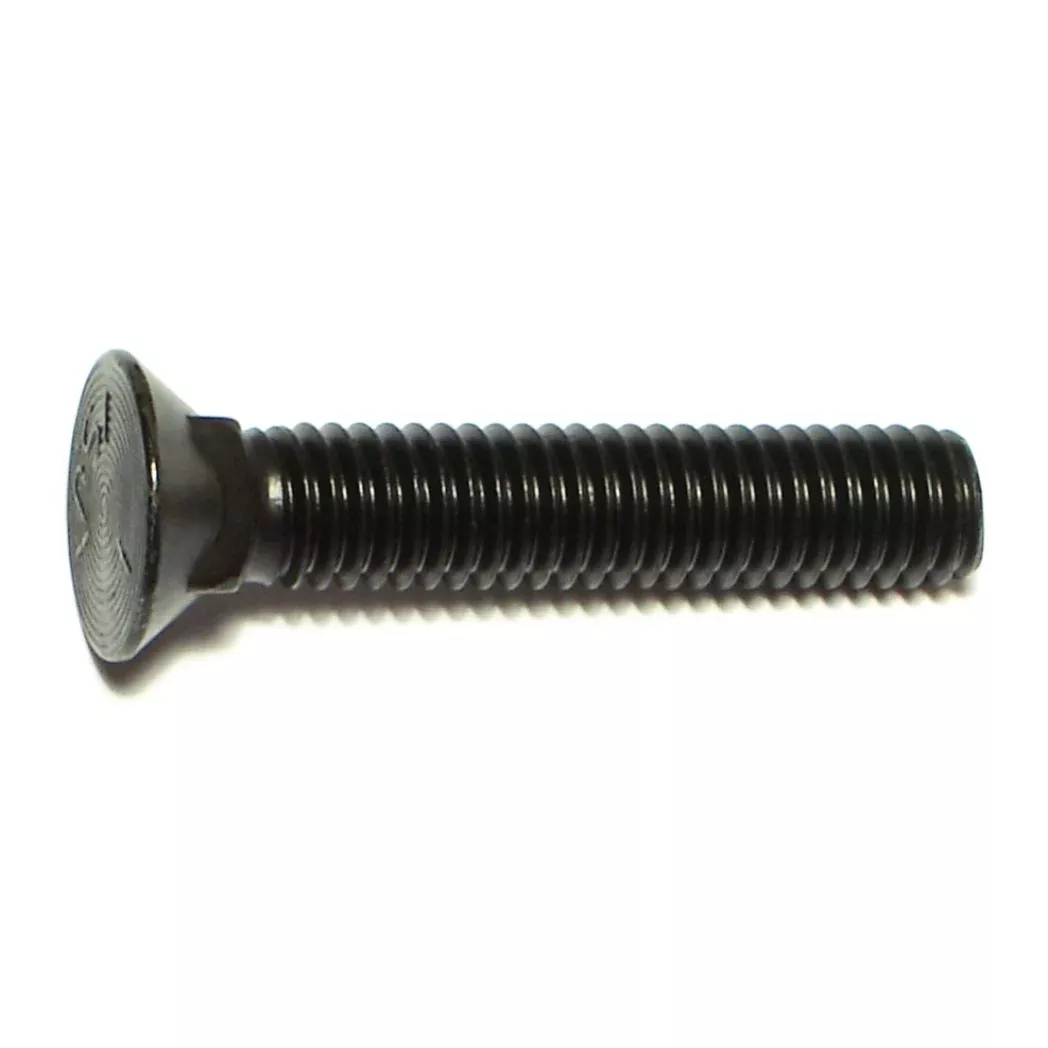 3/8"-16 x 2" Plain Grade 5 Steel Coarse Thread Flat Head Plow Bolts