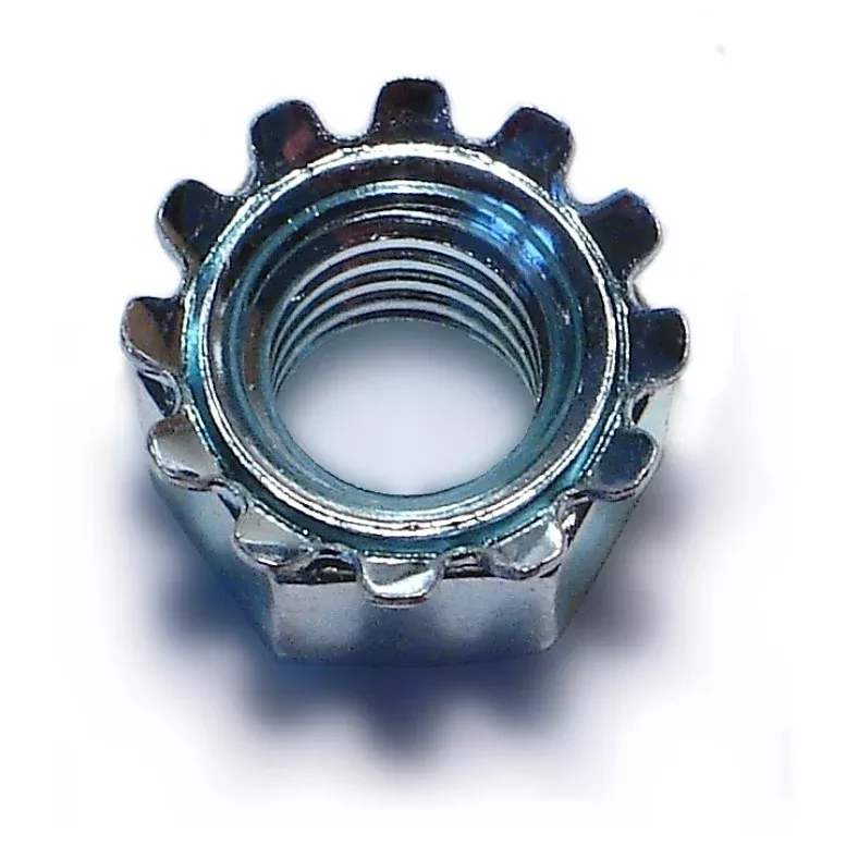 3/8"-16 Zinc Plated Grade 2 Steel Coarse Thread Kep Lock Nuts