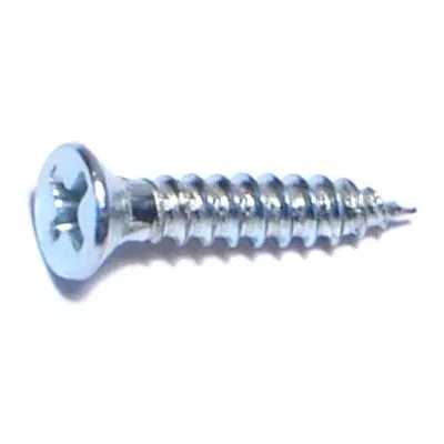 #4 x 5/8" Zinc Plated Steel Phillips Flat Head Wood Screws
