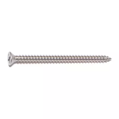 #6 x 2" 18-8 Stainless Steel Phillips Flat Head Sheet Metal Screws