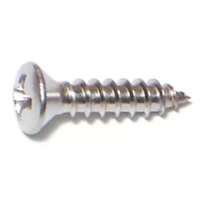 #6 x 5/8" 18-8 Stainless Phillips Oval Sheet Metal Screws (100 pcs.)