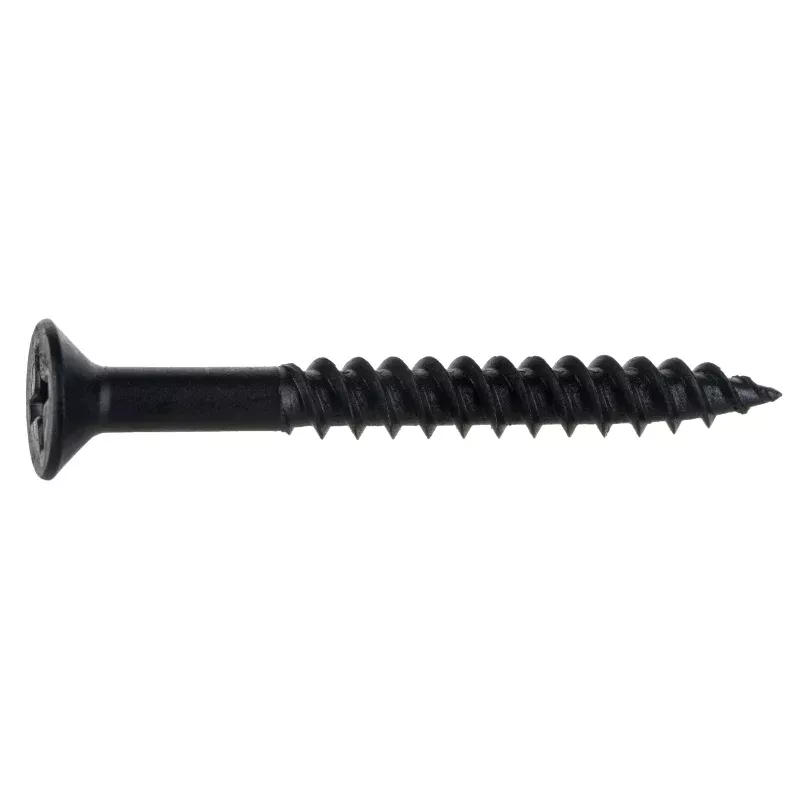 #8 x 1-1/2" Black Phosphate Steel Phillips Flat Head TwinFast Wood Screws