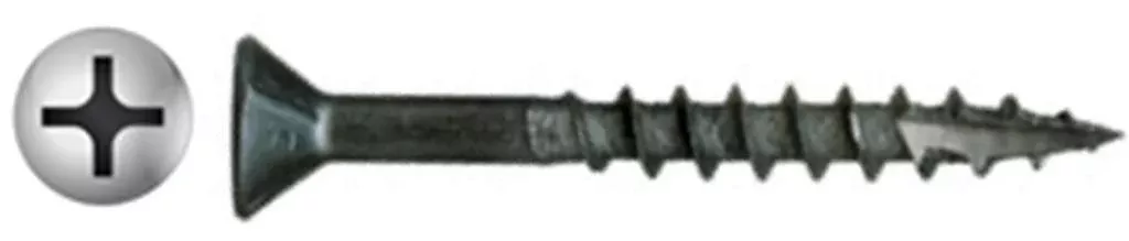 #8 X 1-1/4" Phillips Flat Head | Particle Board Screws | Black Phosphate | Type-17 | Bulk Box 8000
