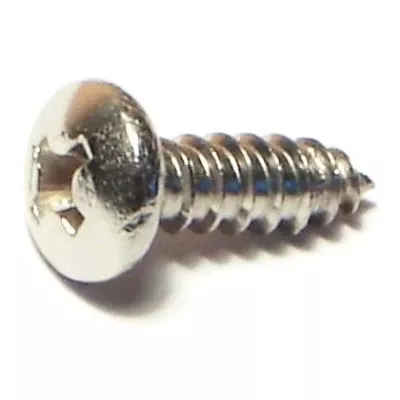 #8 x 1/2" 18-8 Stainless Steel Phillips Pan Head Sheet Metal Screws
