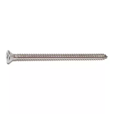 #8 x 2-1/2" 18-8 Stainless Steel Phillips Flat Head Sheet Metal Screws