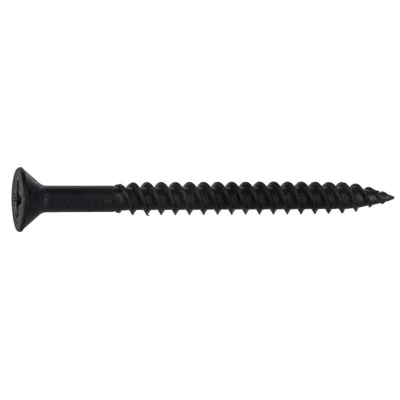 #8 x 2-1/4" Black Phosphate Steel Phillips Flat Head TwinFast Wood Screws