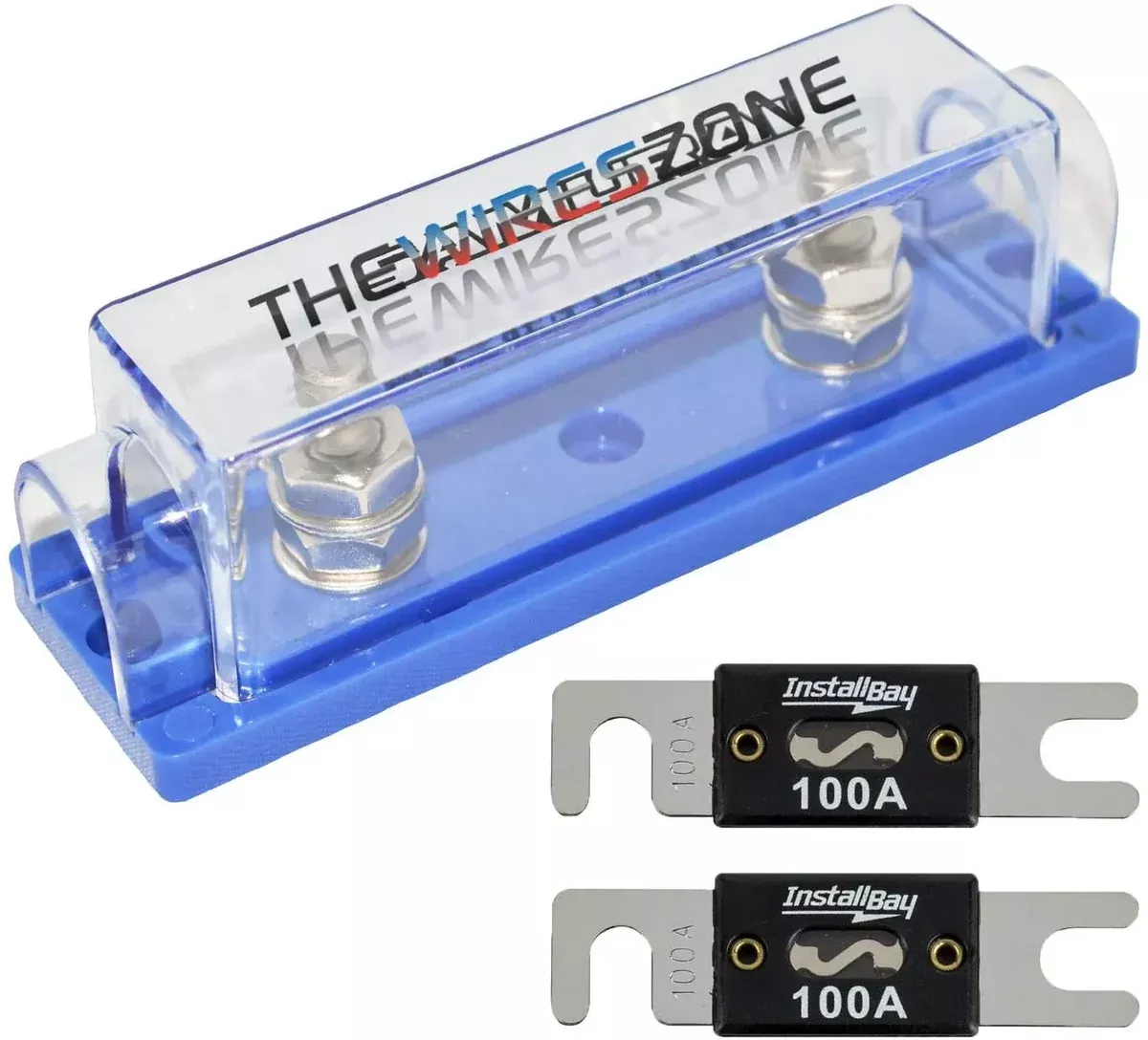 High Quality 1/0/4/8 Gauge ANL Fuse Holder + 2/4/10 Pack Nickel 100-500 Amp Fuse