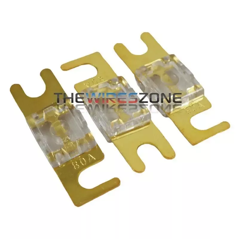 High Quality Gold Plated Inline 80 Amp Mini ANL Fuse (3/pack)