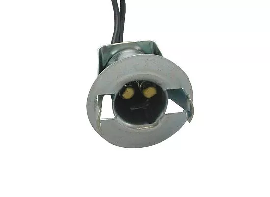 JT&T (2561F) 2-Wire Universal Double Contact Park, Stop, Tail & Turn Light Socket Pigtail w/ Spring Clip Mount, 1 Pc.