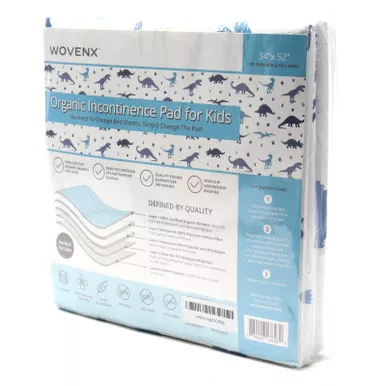 Wovenx DP52 Organic Bamboo Kids Incontinence Pads, Dinosaur