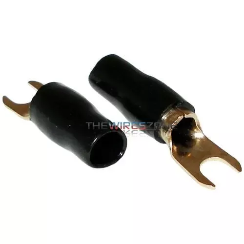 Xscorpion BS8B Gold-Plated Black 8 Gauge Spade Terminal (10/pack)