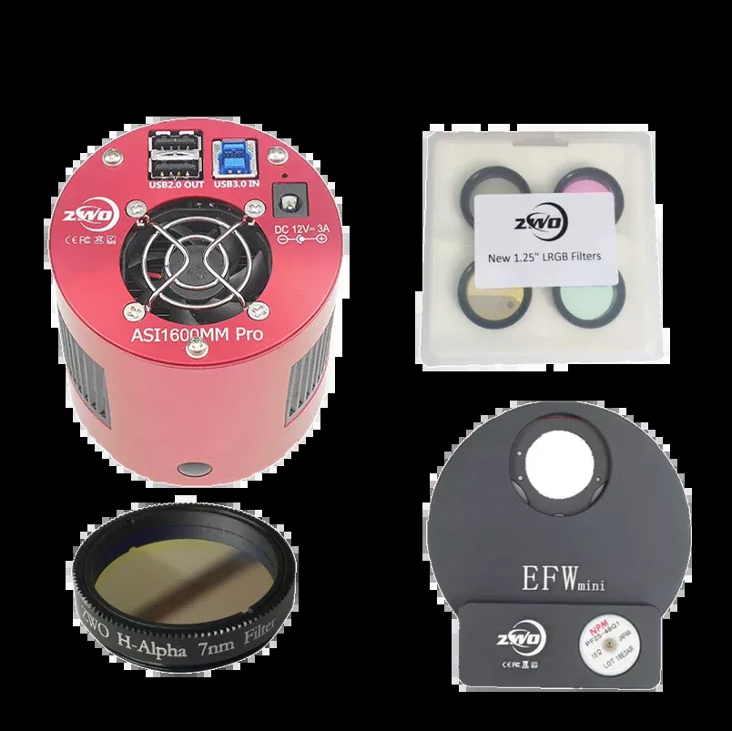 ZWO ASI 1600 Pro Mini Monochrome Cooled CMOS Telescope Camera Kit 3.0